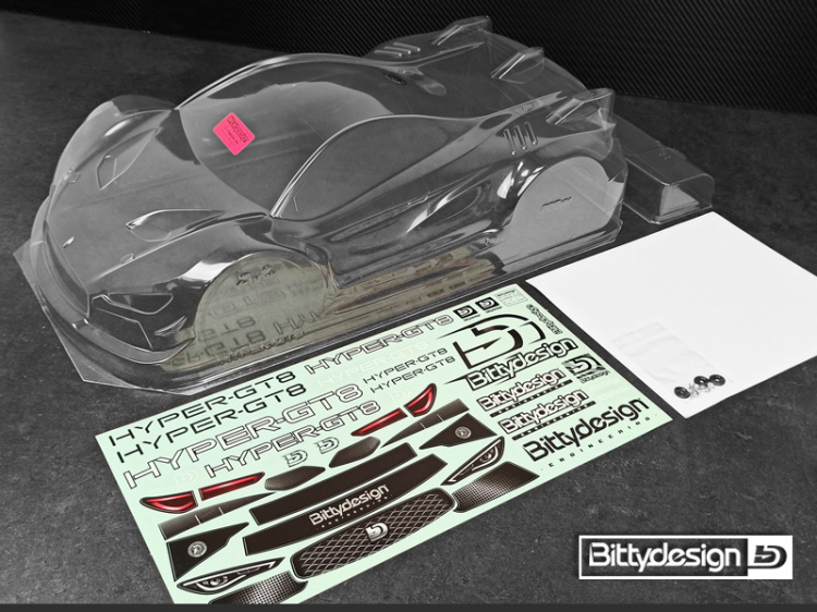 Bittydesign Hyper GT-8 Kaross 325mm Hjulbas (Omålad) - 6