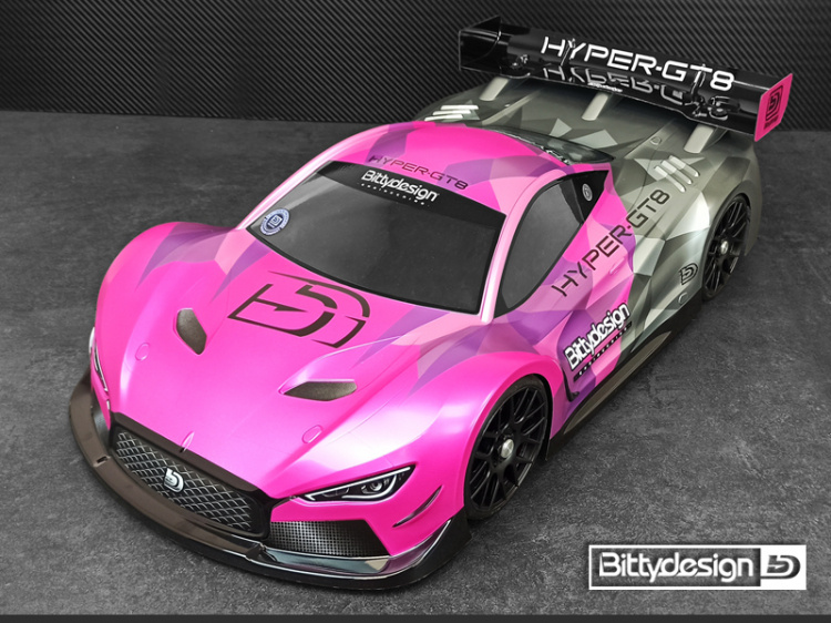 Bittydesign Hyper GT-8 Kaross 325mm Hjulbas (Omålad) - 9
