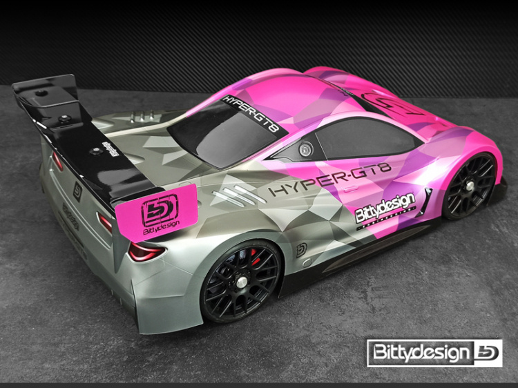 Bittydesign Hyper GT-8 Kaross 325mm Hjulbas (Omålad) - 7