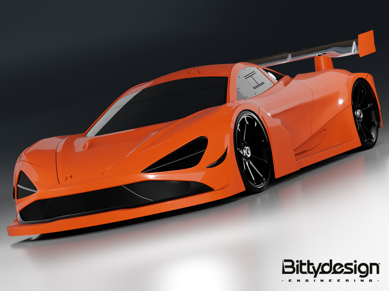 Bittydesign Seven65 1/8 GT Kaross 325mm Hjulbas (Omålad) - 10