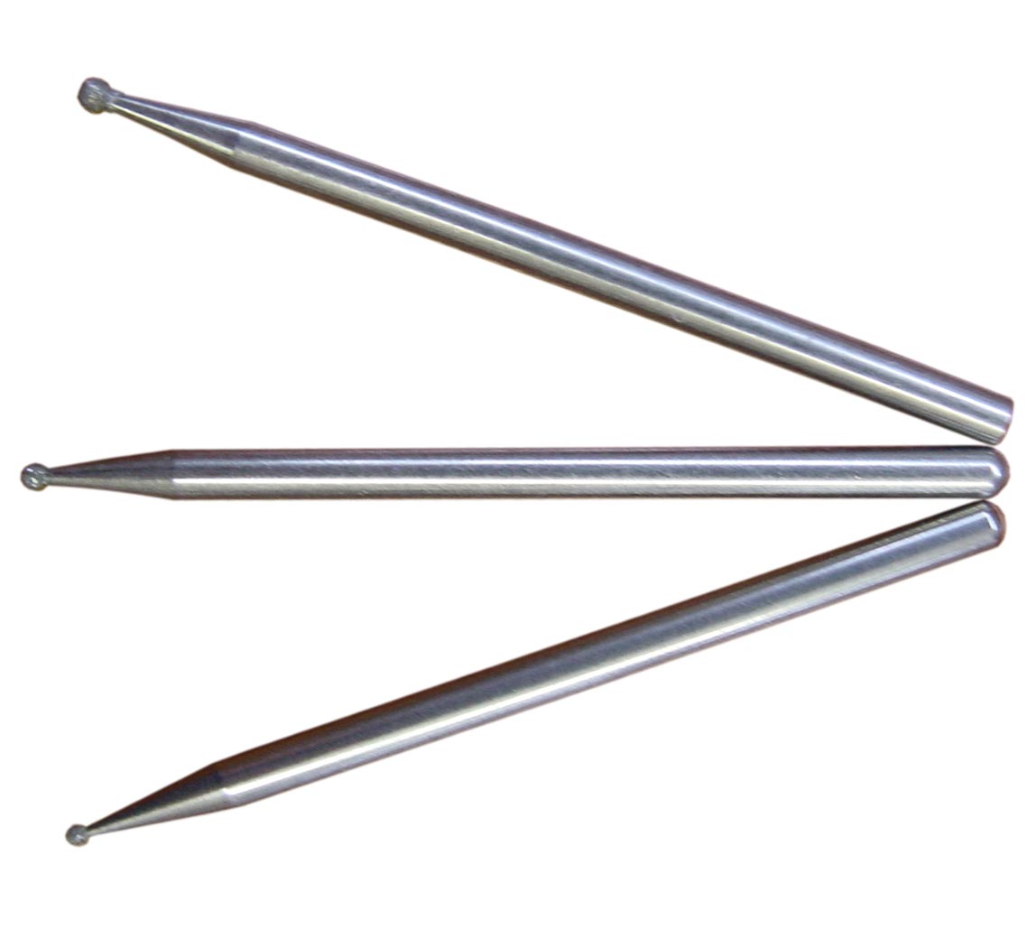 Glass Cutting Set, Ball-Shaped Head 1,0 / 1,4 / 1,6mm, Pack of 3