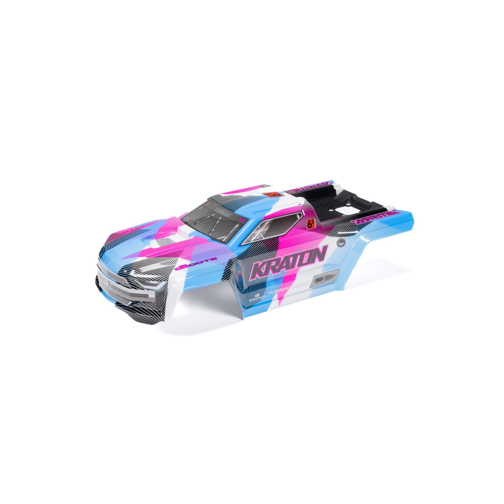 Arrma ARA-1518 1/8 Painted Body with Decals Blue/Pink: KRATON 6S BLX V6
