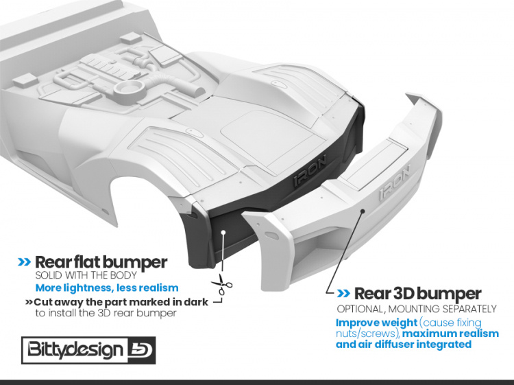Bittydesign IRON Lastbilskaross TC 190mm - 9