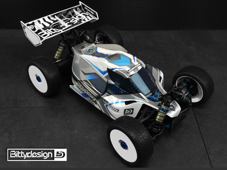 Bittydesign Body VISION 1/8 Buggy AE RC8B3.1E Electric (Clear) Pre-Cut - 5