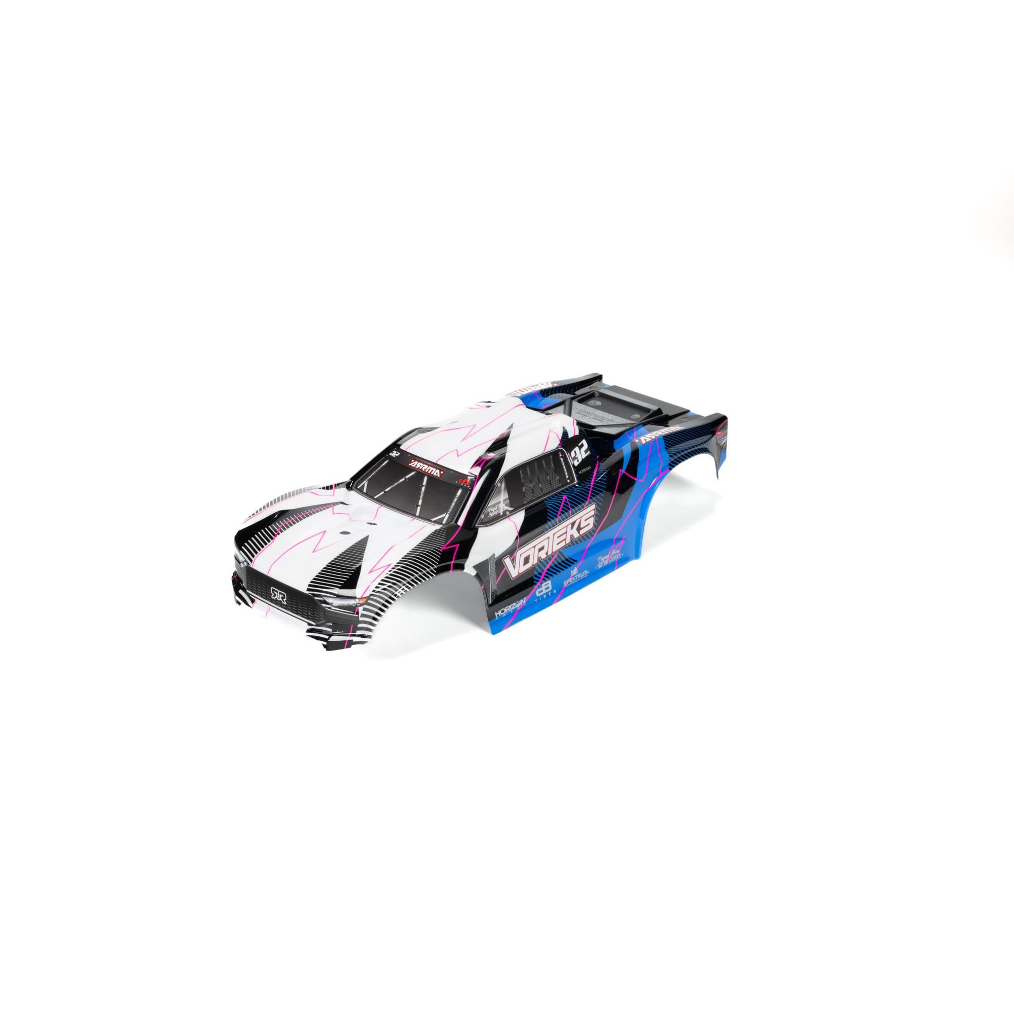 Arrma ARA-1557 1/10 Clipless Painted Trimmed Body Set with Decals Blue: VORTEKS 2WD