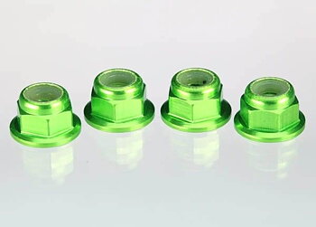 Lock Nut Flanged M4 Alu Green (4)