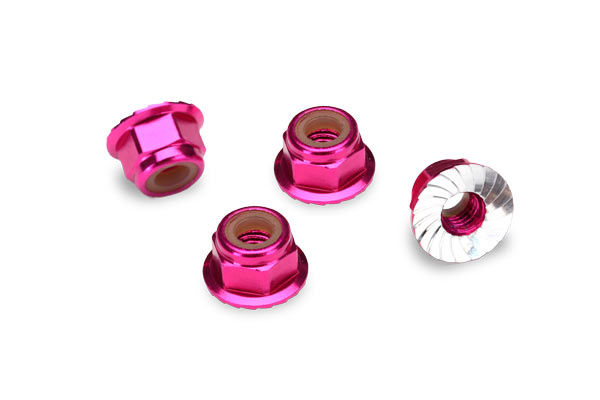Lock Nut Flanged M4 Alu Pink (4)