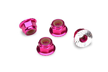 Lock Nut Flanged M4 Alu Pink (4)