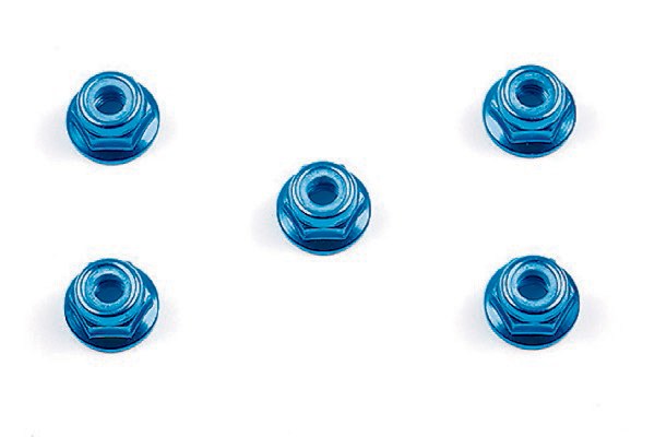 TAMIYA 53159 4mm flange lock nut blue