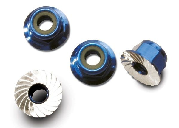 Lock Nut Flanged M4 Alu Blue (4)