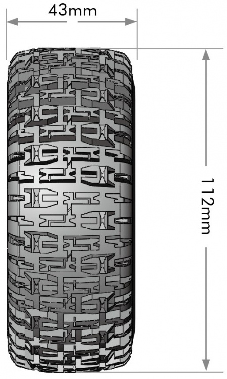 Louise RC World Däck & Fälg SC-PIONEER 4WD/2WD Bak (2) - 4