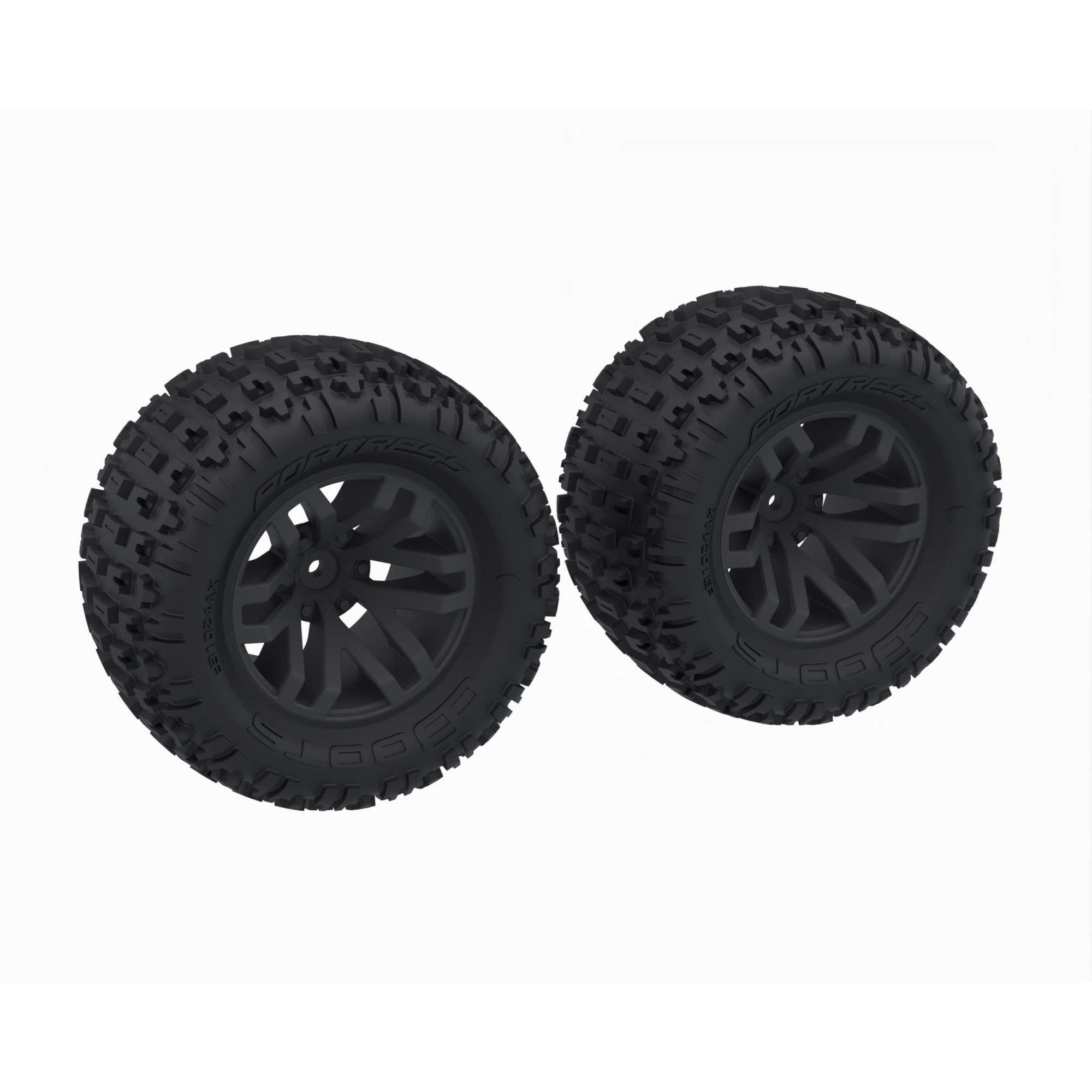 Arrma ARA-1608 dBoots 'FORTRESS MT' Tire Set Glued Black (2)
