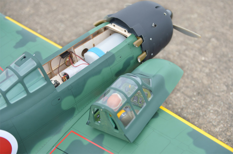 Black Horse A6M Zero 1720mm .75-95/15cc GP/Bensin/EP ARF - 4