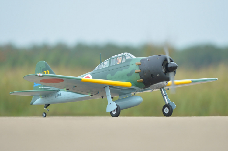 Black Horse A6M Zero 1720mm .75-95/15cc GP/Bensin/EP ARF - 2