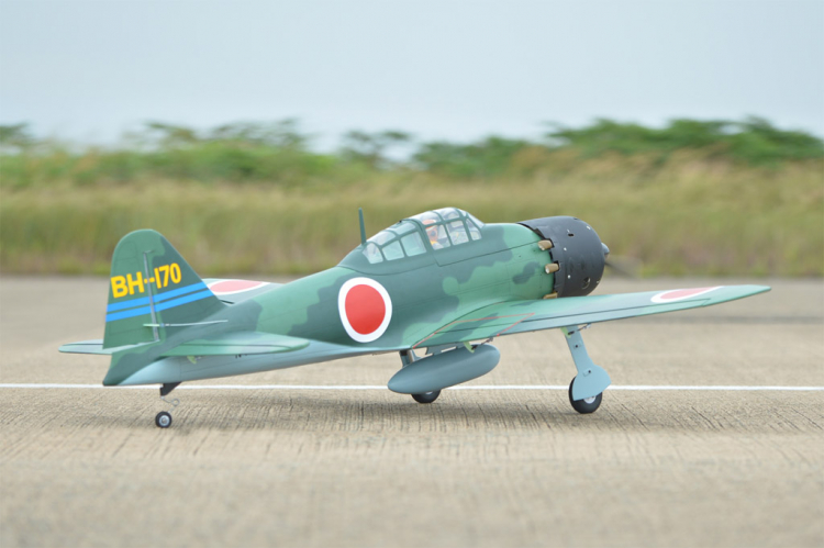 Black Horse A6M Zero 1720mm .75-95/15cc GP/Bensin/EP ARF - 3