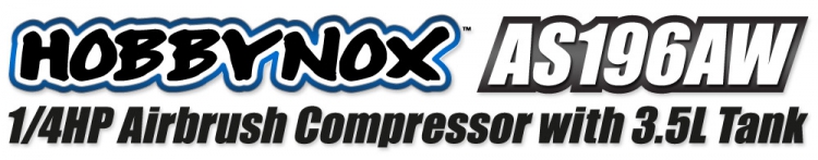Hobbynox Airbrush Kompressor 1/4HP med 3.5L Tank (0-6BAR) - 5