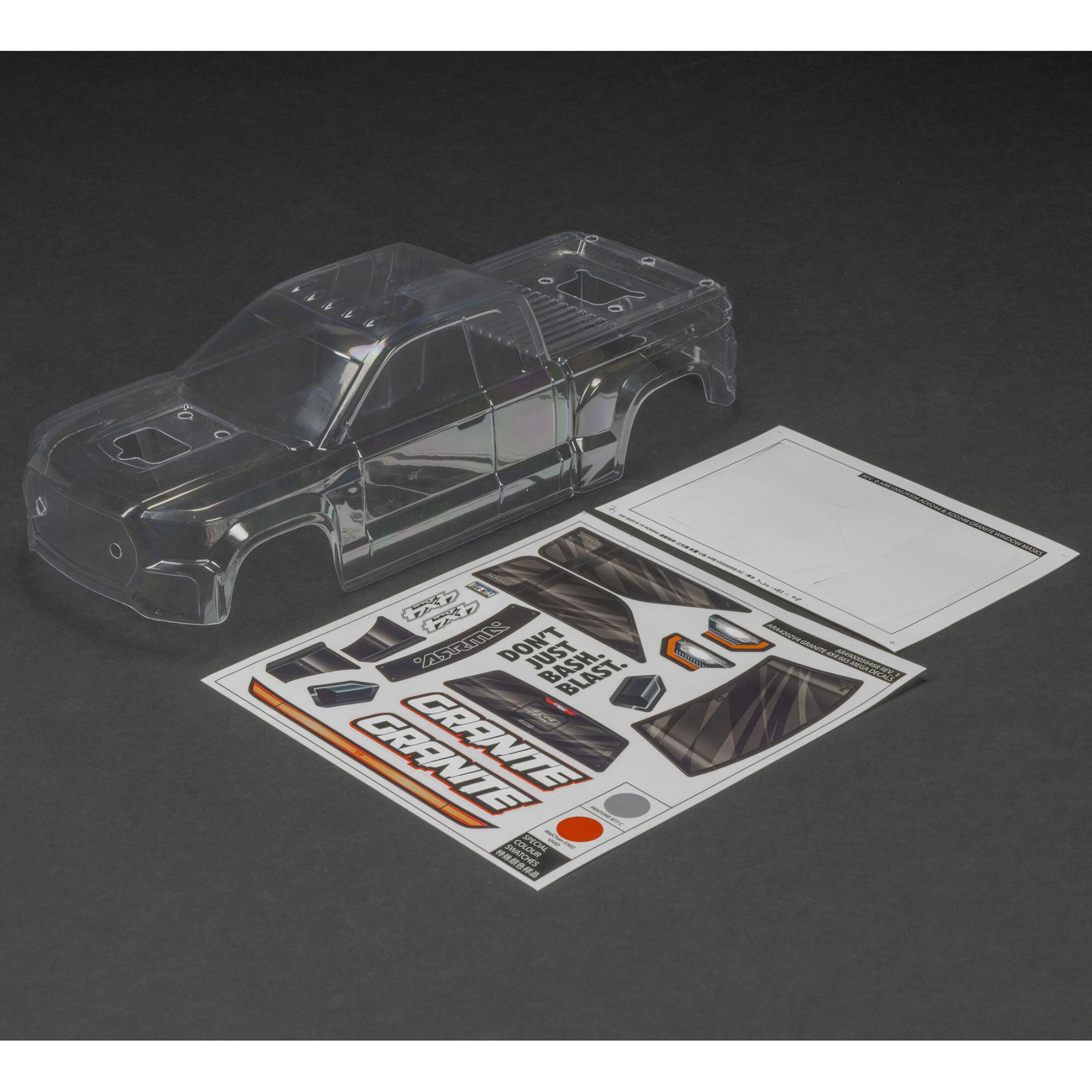 Arrma ARA-1620 GRANITE 4X4 Trimmed Body Clear