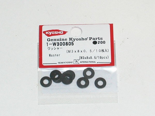 Kyosho 1-W300805 Washers M3x8x0.5mm (10) Kyosho