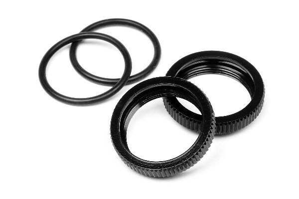 HPI HP67528 Big Bore Shock Spring Adjust Nut (Black/2Pcs)