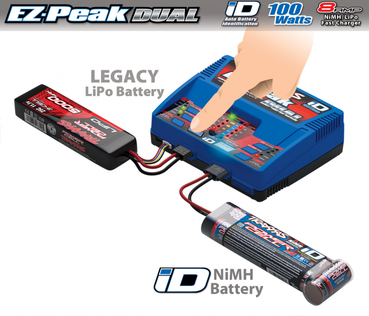 Traxxas 2990GX Laddare EZ-Peak Dual 8A och 2 x 3S 5000mAh Batteri Combo - 8