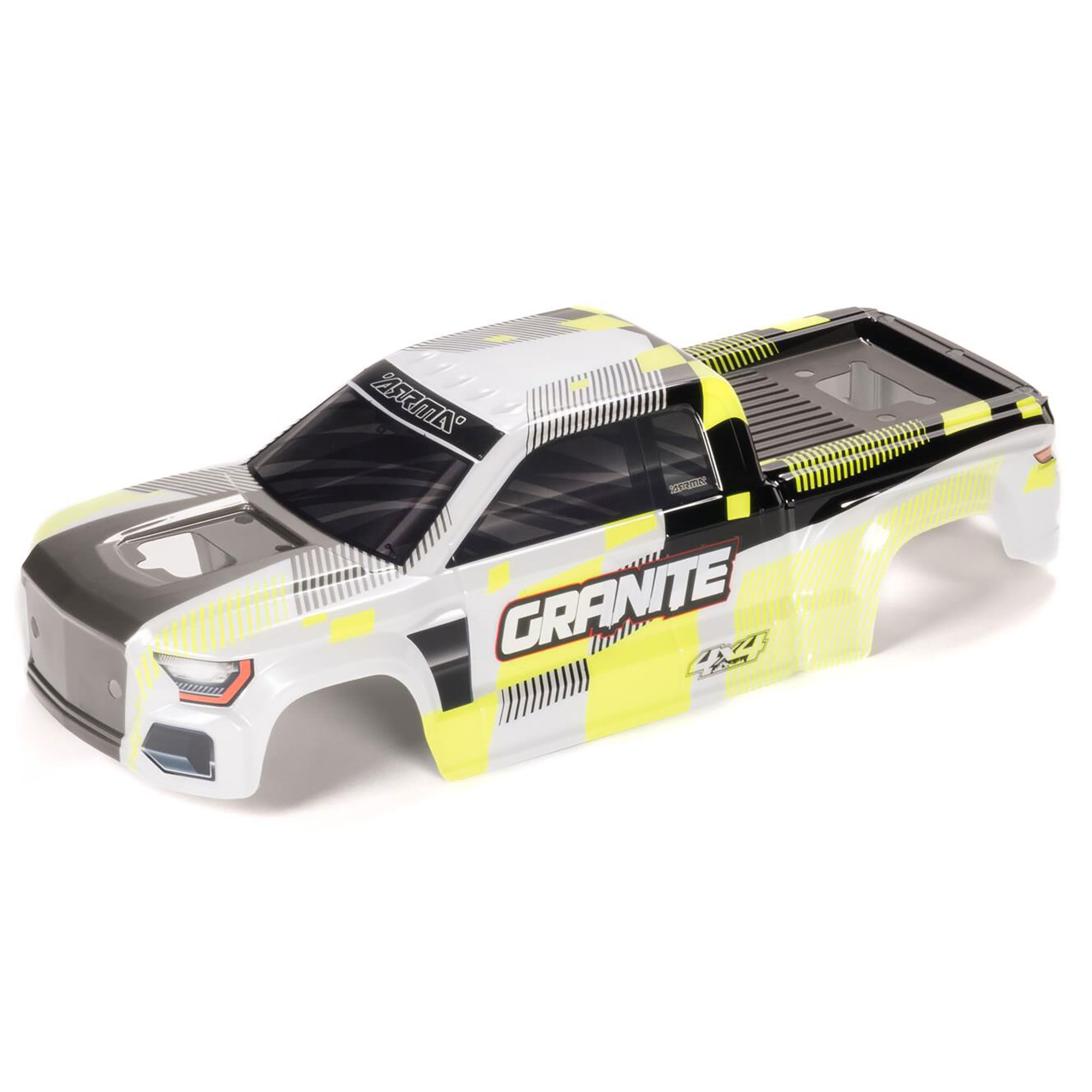 Arrma ARA-2316 1/10 Clipless Painted Decaled Body Yellow: GRANITE 4X4