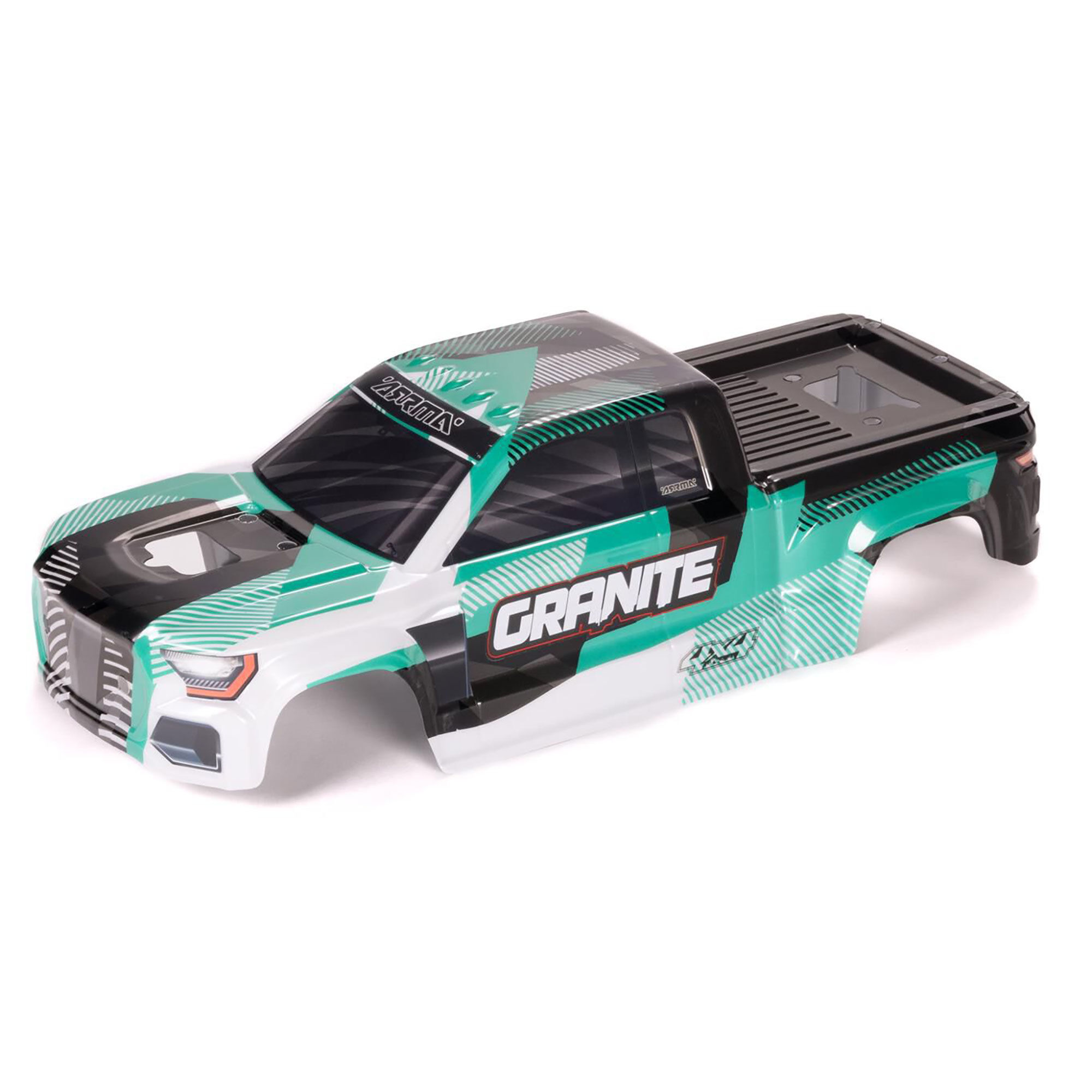 Arrma ARA-2317 1/10 Clipless Painted Decaled Trimmed Body Green/Black: GRANITE 4X4