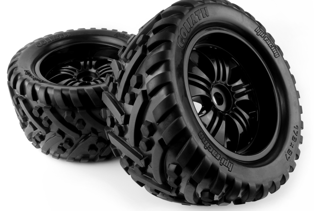 HPI HP160507 Mounted Goliath Tire on 3251 Tremor Black Wheel