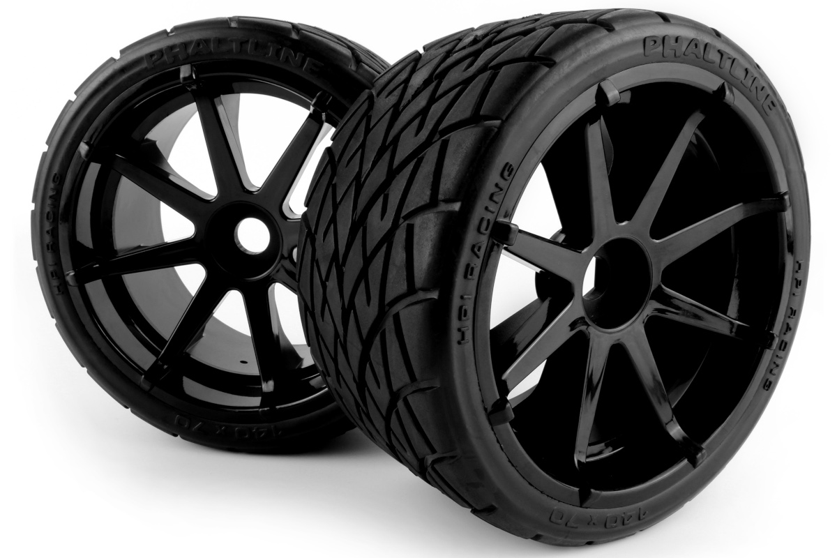 HPI HP160508 Mounted Phaltline Tire on 3256 Blast Black Wheel