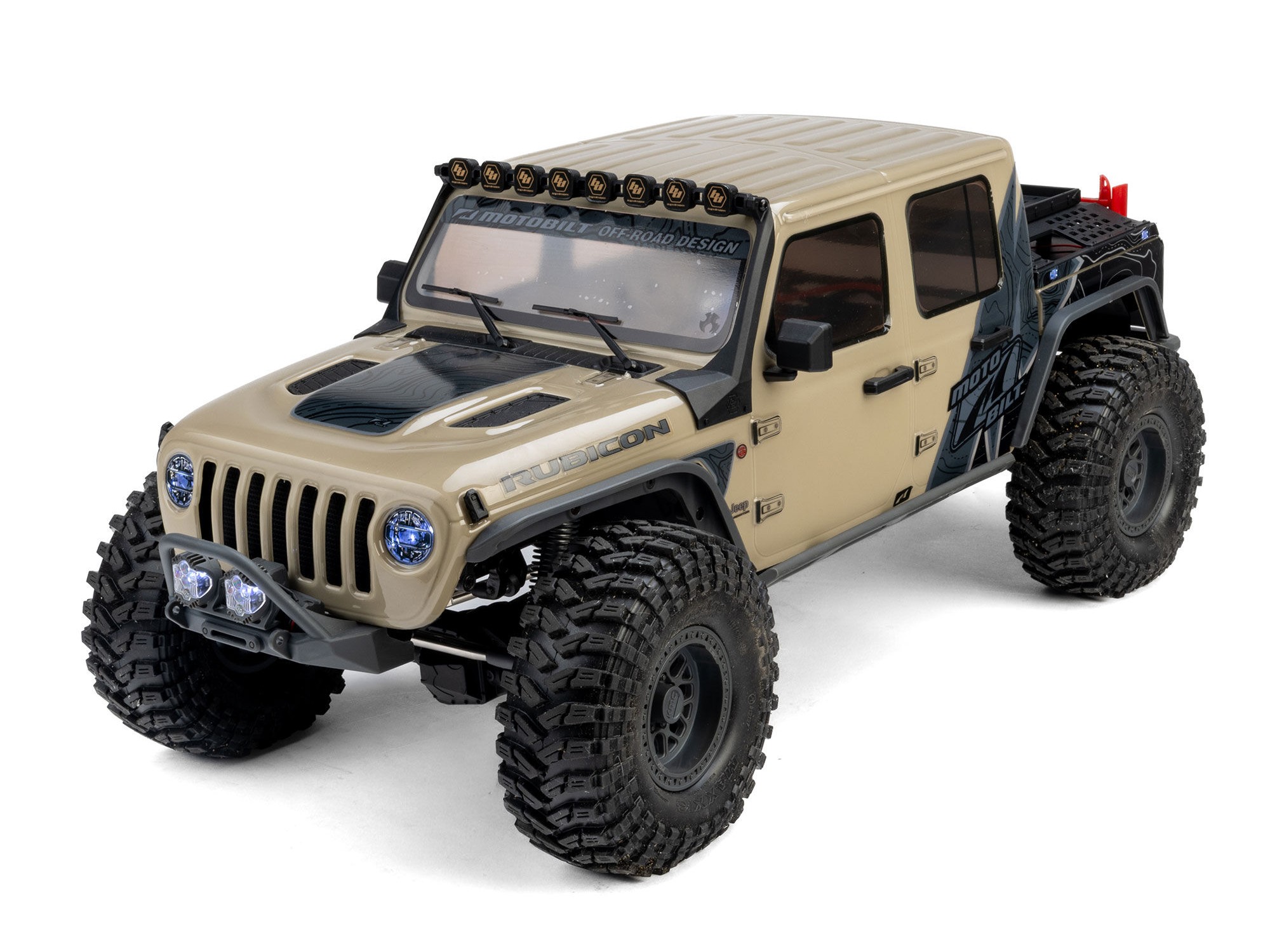 Axial AXI-2443T1 1/10 SCX10 III Motobilt Waypoint Jeep JT Gladiator 4X4 RTR Brushed Rock Crawler, Tan