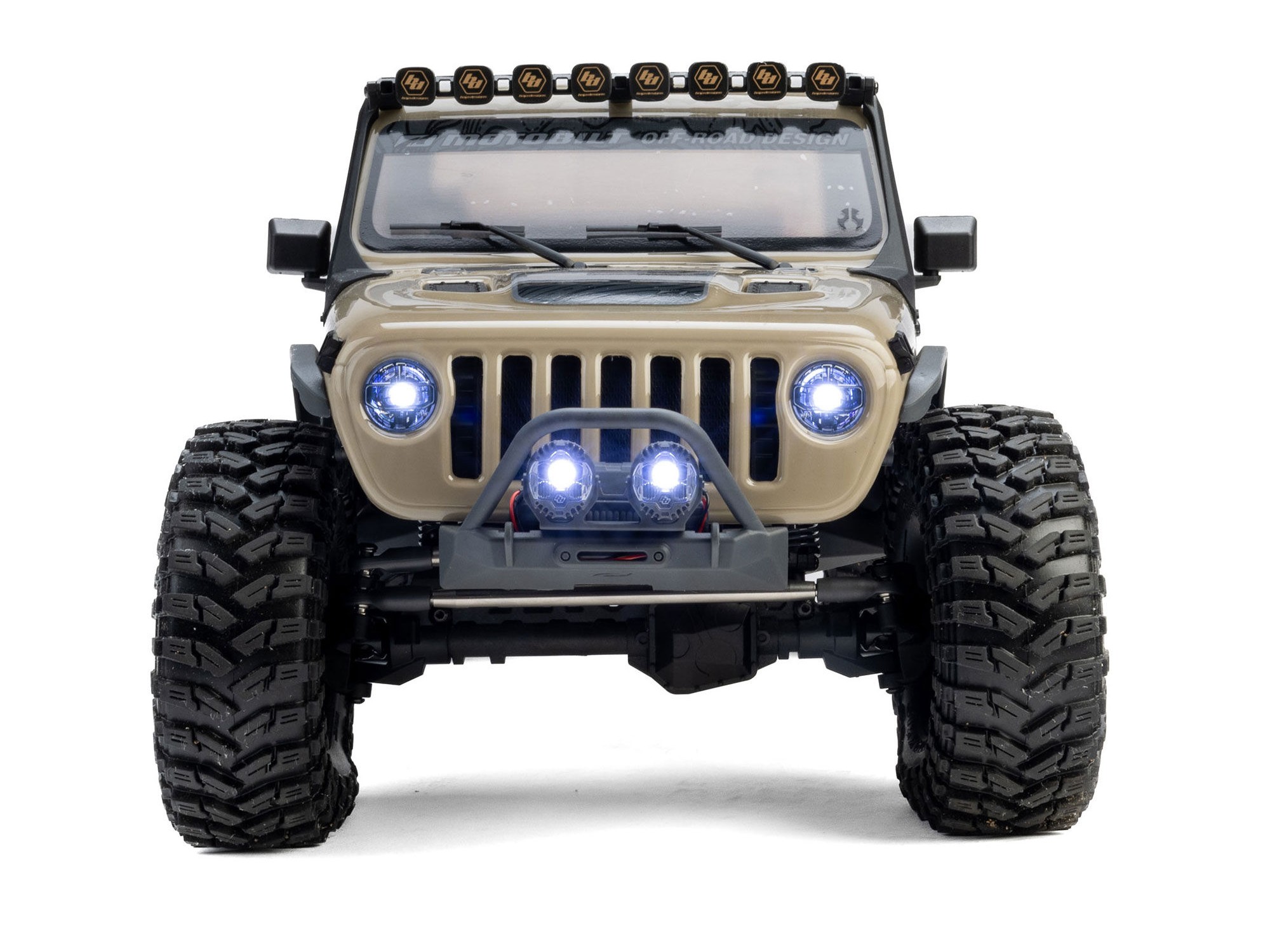 Axial AXI-2443T1 1/10 SCX10 III Motobilt Waypoint Jeep JT Gladiator 4X4 RTR Brushed Rock Crawler, Tan - 7