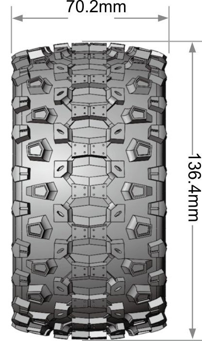LOUISE RC WORLD L-T3309SX Däck & Fälg MT-UPHILL 1/10 MAXX Soft MFT (Lös 12, 14 & 17mm Hex) (2) - 2