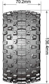LOUISE RC WORLD L-T3309SX Däck & Fälg MT-UPHILL 1/10 MAXX Soft MFT (Lös 12, 14 & 17mm Hex) (2)