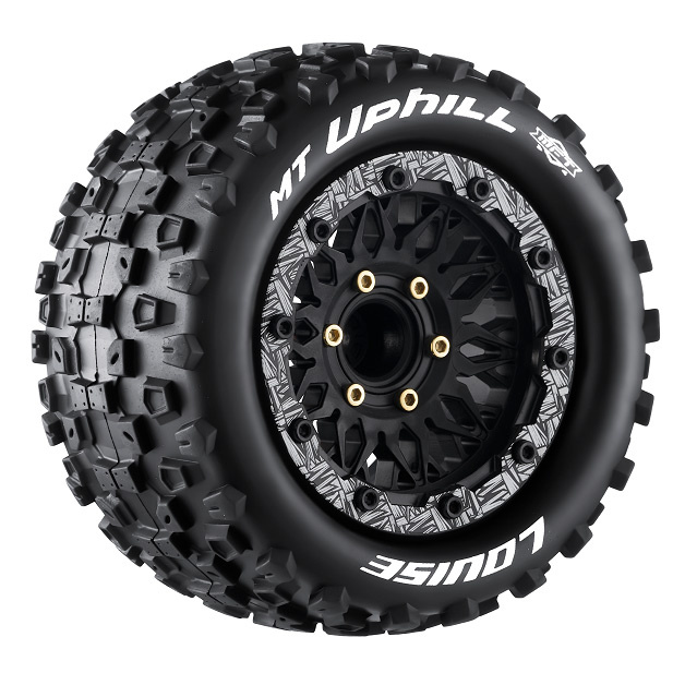 LOUISE RC WORLD L-T3309SX Däck & Fälg MT-UPHILL 1/10 MAXX Soft MFT (Lös 12, 14 & 17mm Hex) (2)