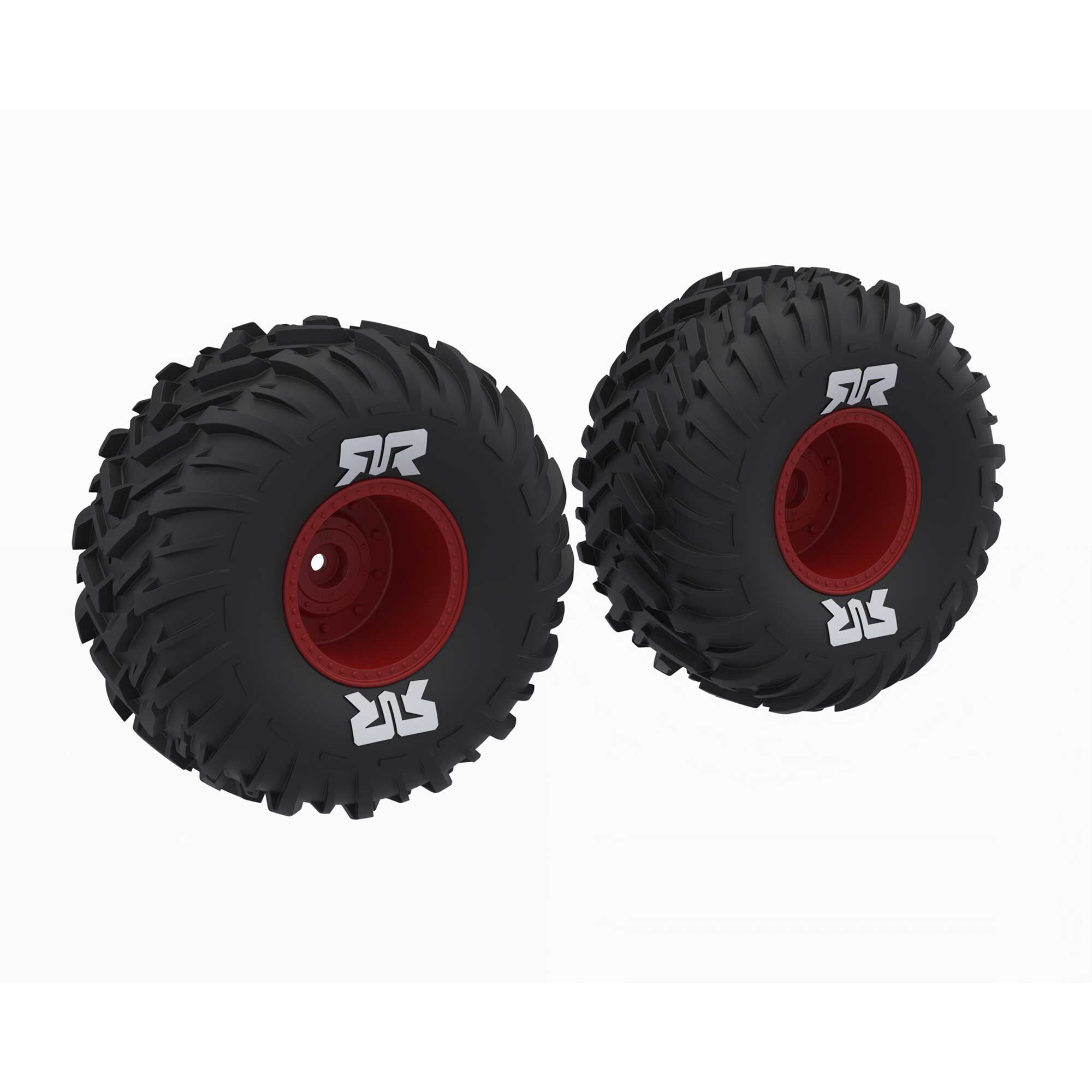 Arrma ARA-2574 dBoots Cut Chevron MT Tire Set Glued Red