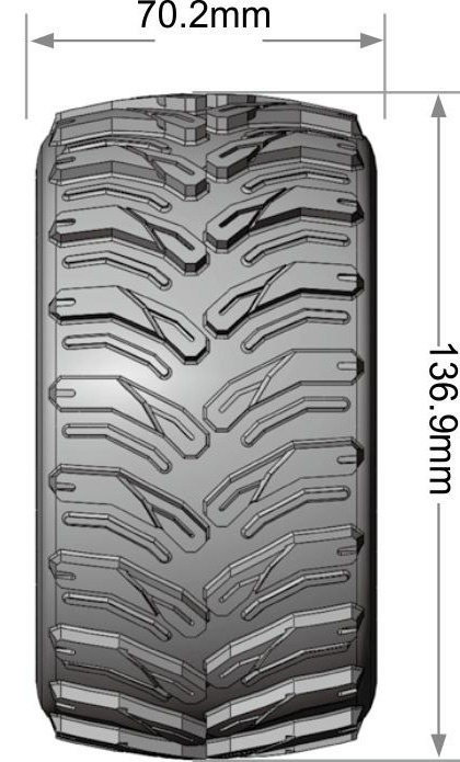 LOUISE RC WORLD L-T3310SX Däck & Fälg MT-CYCLONE 1/10 MAXX Soft MFT (Lös 12, 14 & 17mm Hex) (2) - 2