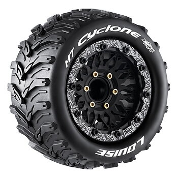 LOUISE RC WORLD L-T3310SX Däck & Fälg MT-CYCLONE 1/10 MAXX Soft MFT (Lös 12, 14 & 17mm Hex) (2)