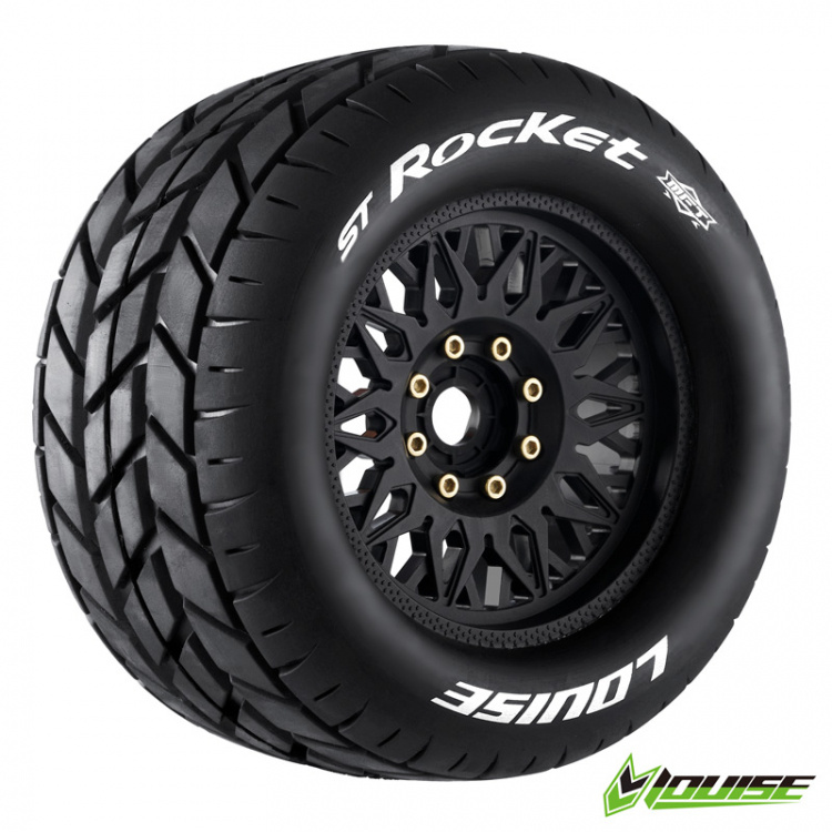 LOUISE RC WORLD L-T3324X Tires & Rims ST-ROCKET 3.8" Sport MFT (Loose 17mm Hex 0" &amp; 1/2" Offset) (2)