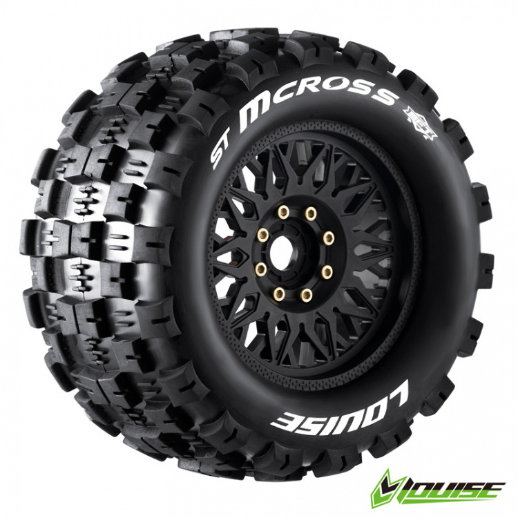 LOUISE RC WORLD L-T3327X Däck & Fälg ST-MCROSS 3,8" Sport MFT (Lös 17mm Hex 0" & 1/2" Offset) (2)