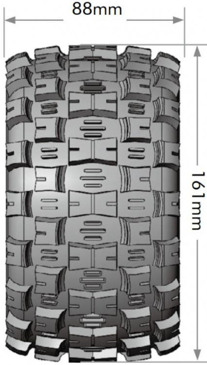 LOUISE RC WORLD L-T3327X Däck & Fälg ST-MCROSS 3,8" Sport MFT (Lös 17mm Hex 0" & 1/2" Offset) (2) - 2