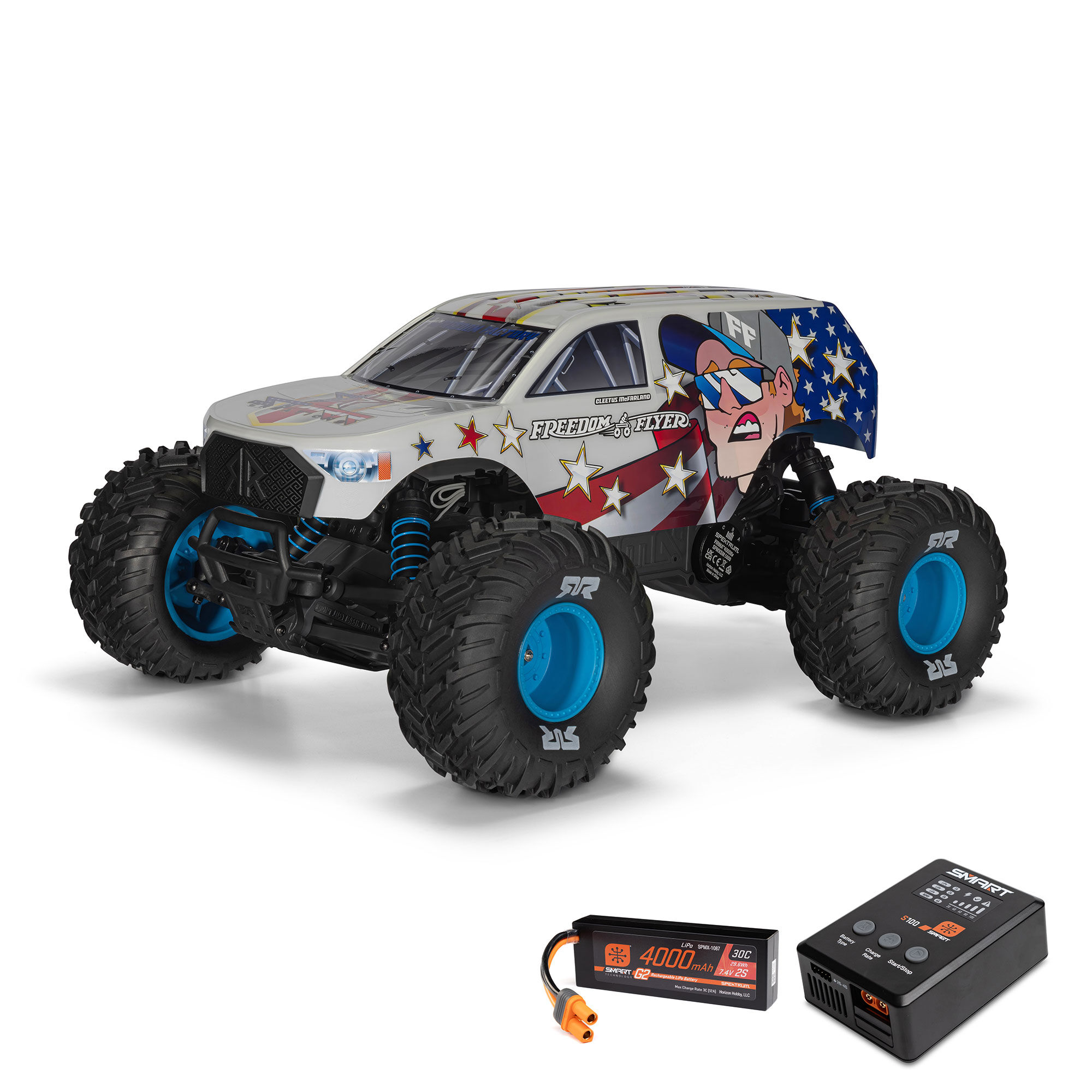 Arrma ARA3530SFFT1 1/10 FREEDOM FLYER 223S 2WD RTR Brushless Monster Truck (Battery & Charger Included), White