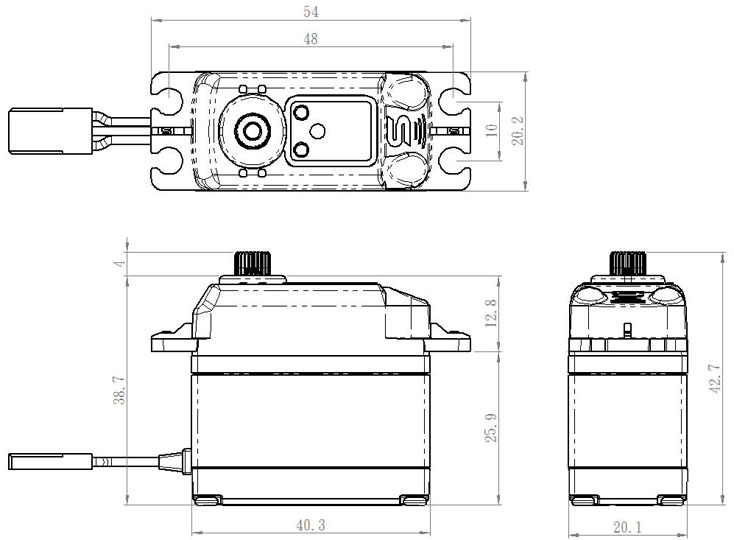 Savöx SB-2274SG Servo 25Kg 0,08s HV Alu Brushless Stäldrev - 3