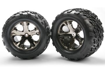 Traxxas 3668A Däck & Fälg Talon/All-Star Svart Krom 2.8" TSM Bak (2)