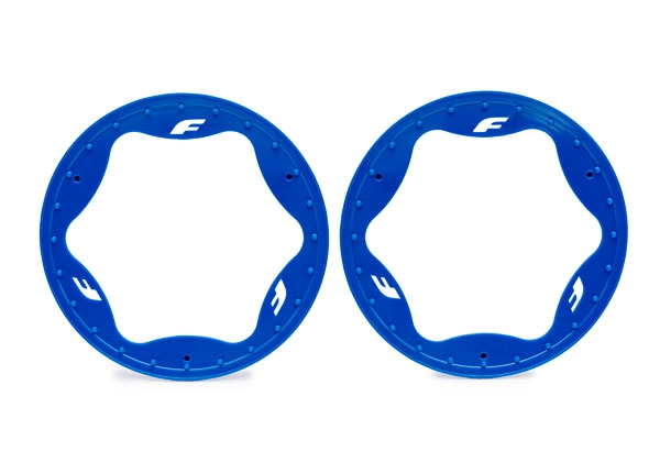 Traxxas 10948-BLUE Beadlock Ringar Blå Pro Scale Sand Car Race 4.3" Bak (2)