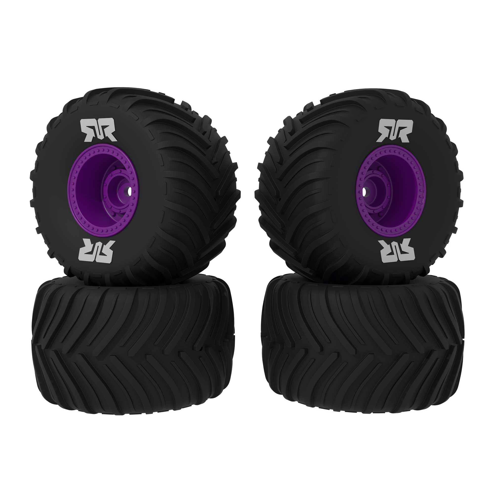 Arrma ARA-2611 dBoots Chevron MT Tire Set Glued Purple (2 Pairs): GROM