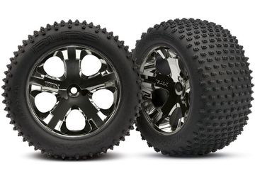 Traxxas 3770A Däck & Fälg Alias/All-Star Svart Krom 2.8" TSM Bak (2)