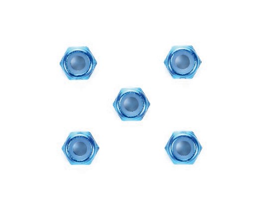 TAMIYA 54155 3mm thin alu look nut *5 blue - 2