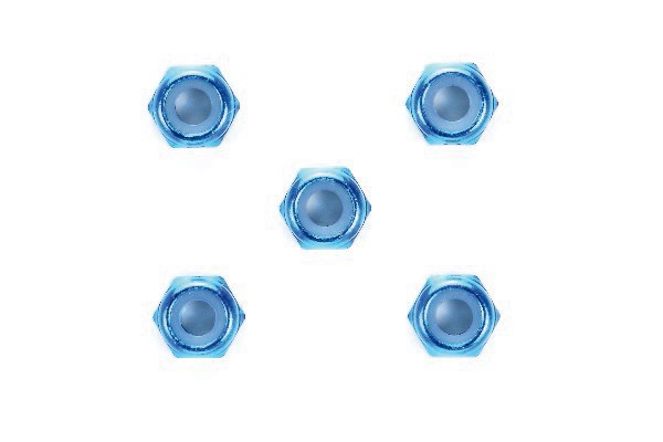 TAMIYA 54155 3mm thin alu look nut *5 blue