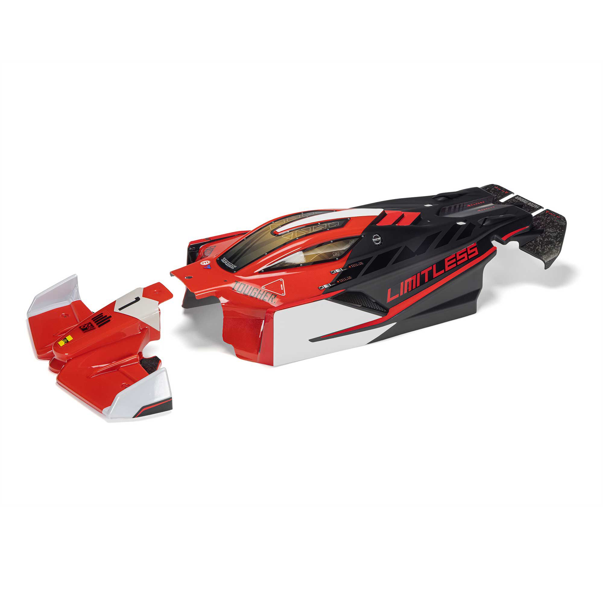 Arrma ARA-2802 LIMITLESS Painted Decaled Trimmed Body (Red/Black)