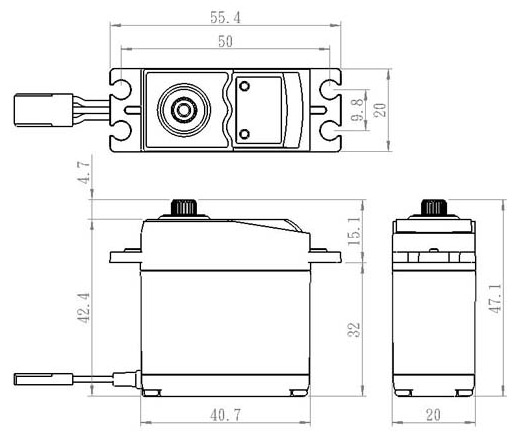 Savöx SC-0251MG Servo 16Kg 0,18s Metalldrev - 3