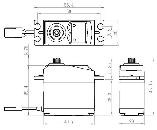 Savöx SC-0254MG Servo 7,2Kg 0,14s Metalldrev - 4
